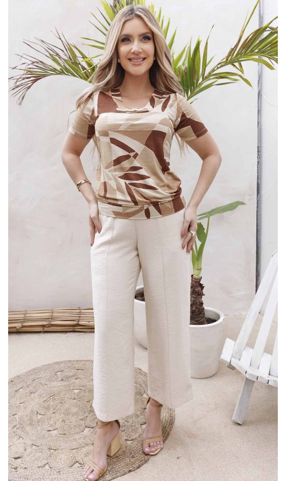 Blusa Manga Curta Ramany Estampa Exclusiva