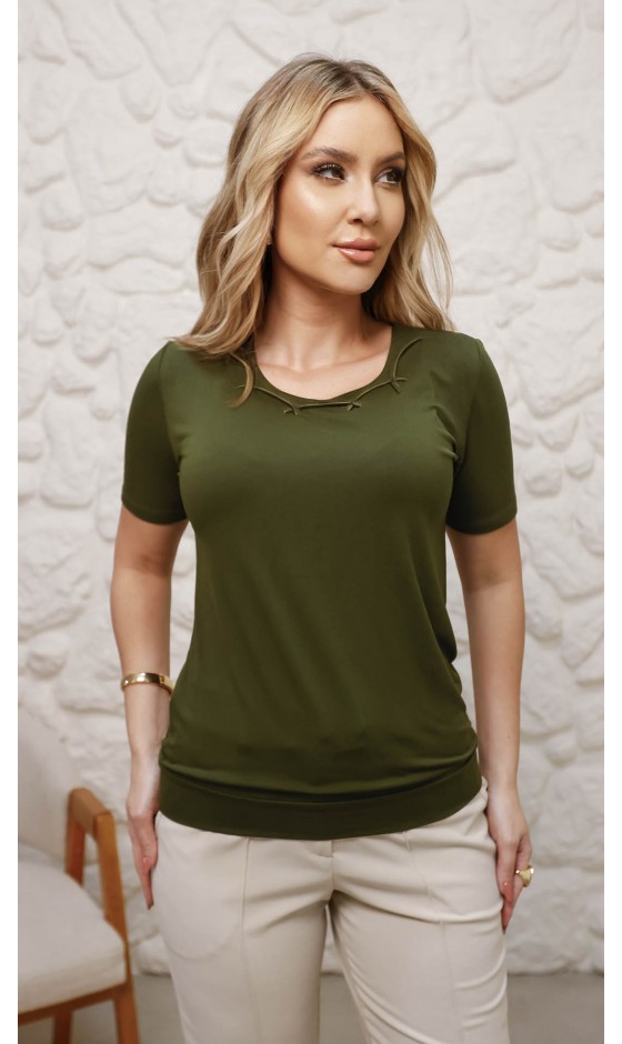Blusa Manga Curta Ramany em Malha Blusa Manga Curta Ramany em Malha