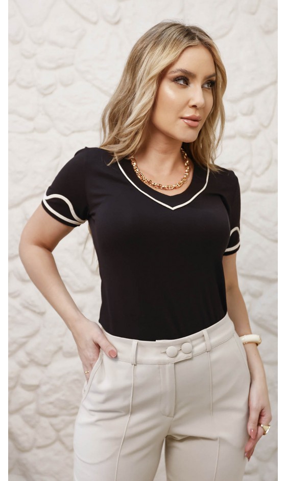 Blusa Manga Curta Ramany em Malha