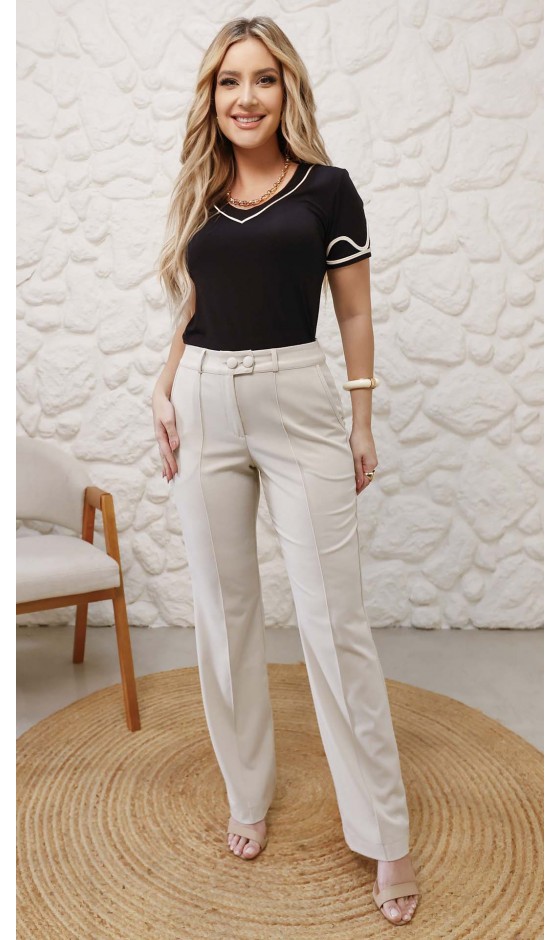 Blusa Manga Curta Ramany em Malha