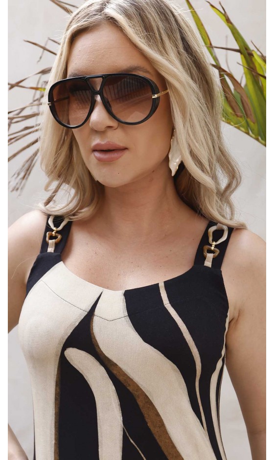 Vestido Longo Regata Ramany com Estampa Listrada