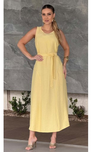 Vestido Midi Regata em Alfaiataria com Cinto