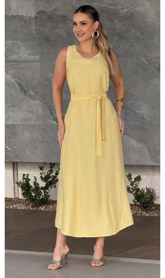 Vestido Midi Regata em Alfaiataria com Cinto