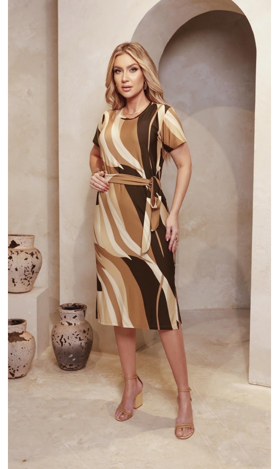 Vestido Midi Ramany Estampado em Malha
