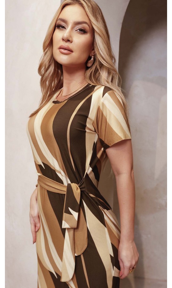 Vestido Midi Ramany Estampado em Malha