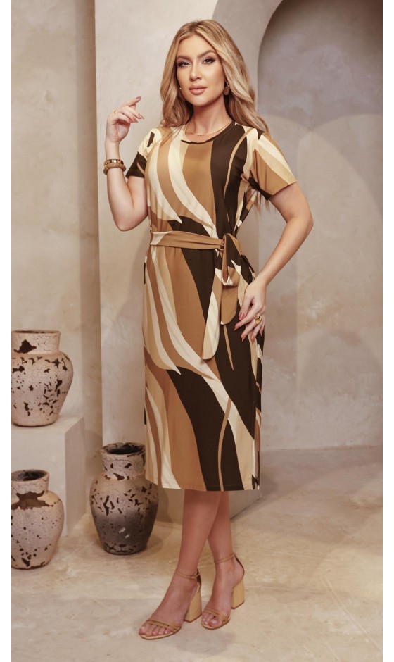 Vestido Midi Ramany Estampado em Malha