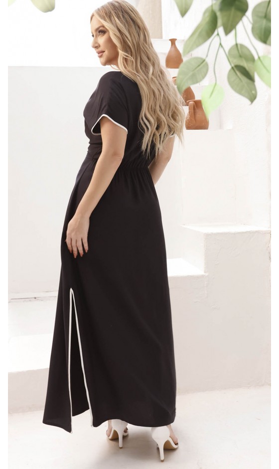 Vestido Longo em Alfaiataria com Decote Transpassado