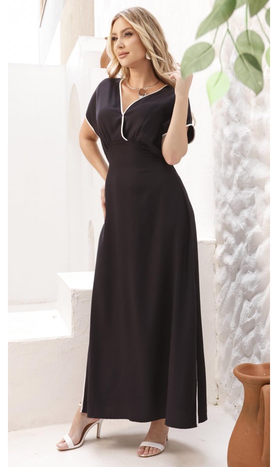 Vestido Longo em Alfaiataria com Decote Transpassado