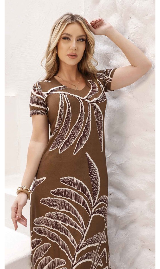 Vestido Longo Manga Curta Ramany