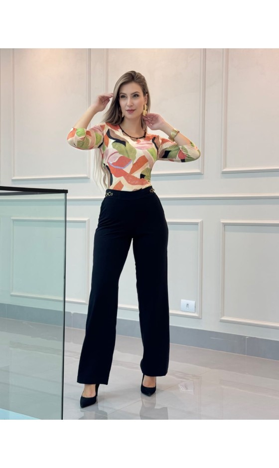 Blusa Ramany Manga 3/4 Estampada